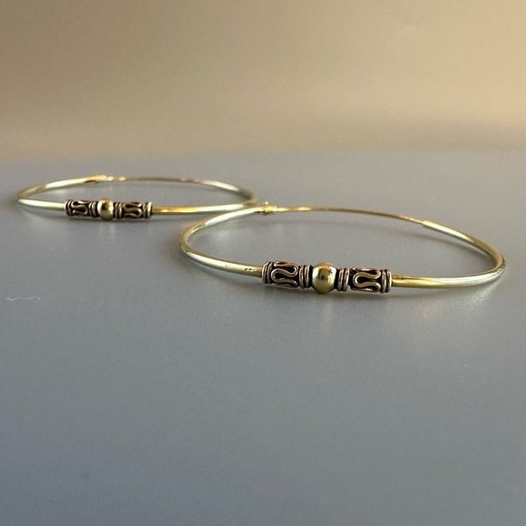 24k Gold Vermeil Large Hoop Earrings 40mm - Picture 8 of 8